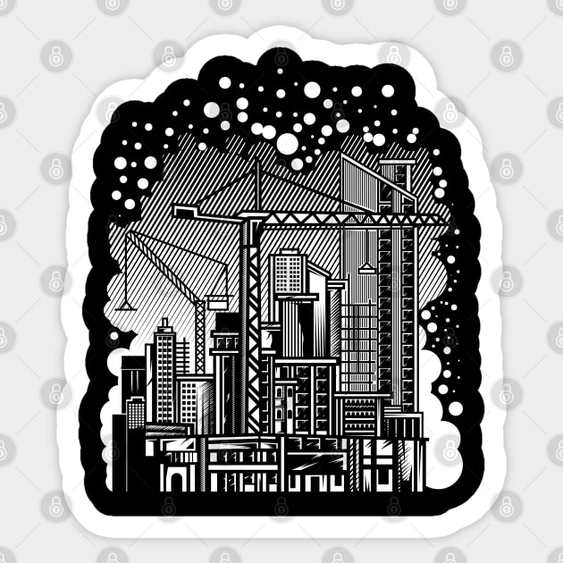 Tower Crane Abstract Sticker by damnoverload